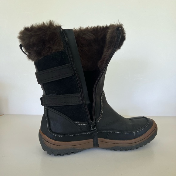 Merrell Decora Chant Waterproof Mid-Calf Black and Brown Leather Boots, size 8.5 - Picture 8 of 13